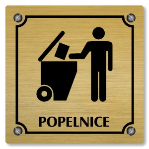 Popelnice, 80x80mm, zlatá, Kansas
